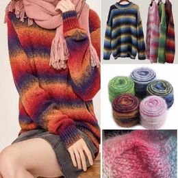 Yarn 100g/ball 150M plush rainbow fluffy crochet thread wool acrylic yarn Skeins hat shawl hand knitted DIY sweater P230601