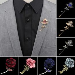 Pins Brooches Men's high-end vintage gold Jewellery rose ball necklace brooch shirt accessories gift G230529