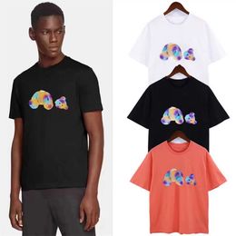 Yeni Tasarımcı T-Shirt Pamuk Yaz Sokağı Ayı Renkli Baskı Erkekler T-Shirt Kısa Kollu Moda Sıradan Yuvarlak Boyun Nefes Alabilir Hip Hop Top Asya Boyutu S-5XL