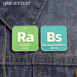 Chemical Elements Alphabet Enamel Pin Badge Brooch Custom Student Scientist Ah Bs Ra Teacher School Lapel Hat Shirt Wholesale