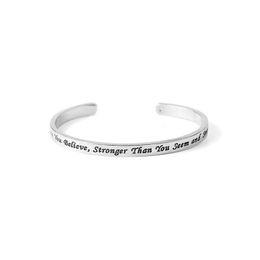 Bangle Inspirational Lettersyoure Braver Than You Believe Stronger Seem And Smarter Thinkopen Drop Delivery Jewellery Bracelets Dhs0N