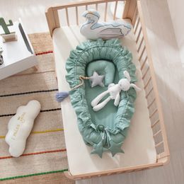 Bed Rails 88x50x15cm Baby Nest with Pillow Travel Infant Toddler Cotton Cradle for born Portable Crib Bassinet Bumper 230601