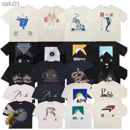 2023 designer shirts Summer Mens T-Shirts Womens rhudes Designers For Men tops Letter polos Embroidery tshirts Clothing Short Sleeved tshirt large Tees L230520