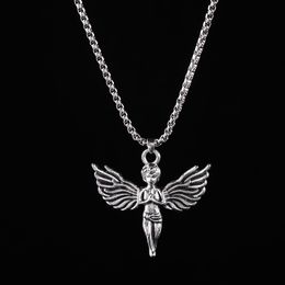 Wholesale Hip Hop Wings Necklace European and American Style Angel Wings Hexagram Necklace Men and Women Couple Necklace