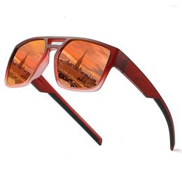 Sunglasses Fashion Square Oversized Polarized Sun Glasses Mirror Custom Made Myopia Minus Prescription Lens -1 To -6