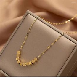 Chains Ins Wind Clavicle Chain Perfect Small Square Eight Directions To Wealth Necklace Female Tide Net Red Accessories