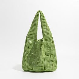 Evening Bags Casual Hollow Knitted Women Shoulder Handmade Woven Handbags Simple Summmer Beach Bag Large Capacity Tote Big Shopper Purse