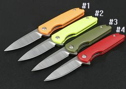 JJ066 Small Flipper Folding Knife 8Cr14Mov Satin Blade ABS + Stainless Steel Handle Mini EDC Pocket Knives 0657