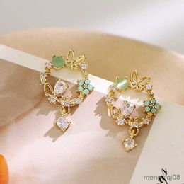 Stud New Sweet Exquisite Flower Butterfly Earrings For Women Painted Insect Fashion Wedding Party Jewellery Gift