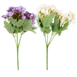 Decorative Flowers 2 Pcs Artificial Crabapple Flower Fresh Bouquet Plastic Kit Fake Bouquets Stems Simulation Decors Arrangement Adorns