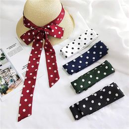 Scarves Polka Dot Small Satin Silk Lengthen Scarf Women Narrow Strip Neckerchief Korean All-match Fashion Decorative Bag Belt Hair Bands