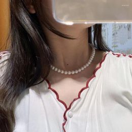 Chains HENGSHENG Pearl Necklace Fine Jewellery Round 7-7.5mm Nature-Ocean Akoya White Pearls Hand Made Necklaces For Women Gift