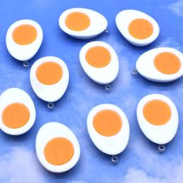 Charms 10pcs 24 33mm Simulated Boiled Egg Resin Accessories Pendants Handmade Jewelry DIY Earring Necklace Keychain