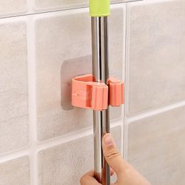 Hooks 1pc X Mop Clip 6 4.5cm ABS Acrylic Non-marking Free Perforation Hanging Broom Holder 2023 High Quality