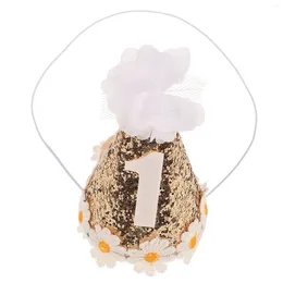 Storage Bags Birthday Cone Hat Party Hats First Flower Girls Supplies Baby Glitter Sequin Trim