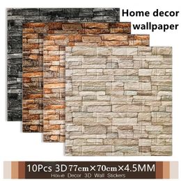 10pcs 3D Self Adhesive Wall Stickers LivingRoom Bedroom Children's Room Peel and Stick Wallpaper Home Luxury Background Decor