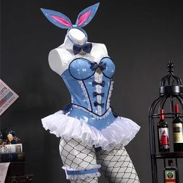 Anime Costumes New Kitagawa Marin Bunny Girl Cosplay Come My Dress Up Darling Blue Jumpsuit For Sex Girl Bodysuit Role Play Outfit Z0602