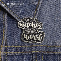 Punk Cartoon Enamel Pin Custom Letter Badge Brooch Cartoon Witch Gift Friends Accessories Movie Backpack Jewelry Wholesale