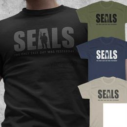 Men's T-Shirts NEW Navy Seals Motto T-Shirt - The Only Easy Day - US Special Forces S-3 XL J230602