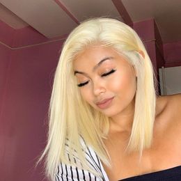 613 HD Lace Frontal Wig Honey Blonde Coloured Human Hair Wigs For Women 13x6/13x4 Straight Lace Front Short Bob Wig