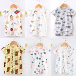 Rompers Baby Boys Clothes born Romper ShortSleeved Thin Summer Bodysuits Wrapping Jumpsuit Girls 230601