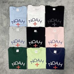 Men's T-Shirts 2023 Red Print Cross NOAH T Shirt Men Women Best Quality Casual T-Shirt Oversize Tees Top T230602