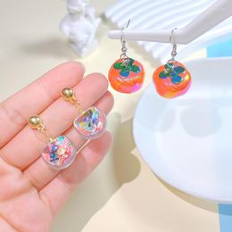 Stud Earrings Cute Cartoon Persimmon Dangle For Women Girls Delicate Sweet Geometric Friend Fashion Gifts