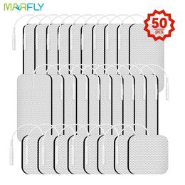 Relaxation 50/100Pcs 2mm Plug Electrode Pads For Eletric Muscle Stimulator Conductive Gel Tens Machine Massage Patch Health Care Relaxation