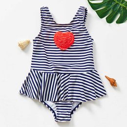 2-7Y Toddler Baby Striped Style Girls' High Quality Swimwear Children's Beach Suit P230602