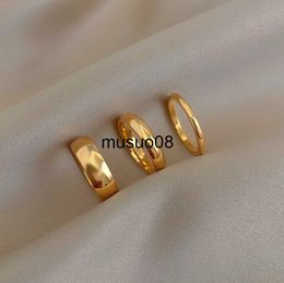 Band Tarnish Free 2mm 4mm 6mm Stainless Steel Plated Sier Color Knuckle Lady Minimalist Gold Rings for Women J230602