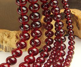 Contas de vidro vinho tinto inteira imitação granada contas soltas redondas para fabricação de joias 4 6 8 10 12mm conta de vidro1506582