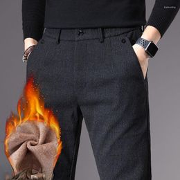 Men's Pants 2023 Autumn And Winter Large Size Woolen Men Business Dress Casual Slim Wedding Fleece Pant Office Social Trousers D10