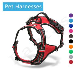 Harnesses Adjustable Dog Harness Reflective Front Nylon No Pull Dog Harness Soft Safety Harness For Dog ExplosionProof Rushed Dog Harness