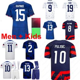 National Team 8 MCKENNIE Soccer Jersey 3 ZIMMERMAN 21 WEAH 4 ADAMS 2 YEDLIN 23 ACOSTA 10 PULISIC 13 MORGAN 15 RAPINOE 9 PEPI 11 AARONSON Youth Man Football Shirt Mens