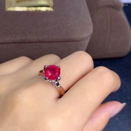 Cluster Rings Valentine's Day Present Fashion Ruby Ring Natural And Real 925 Sterling Silver For Men Or Women