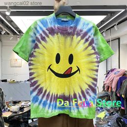 Men's T-Shirts 2021SS Multicolor Tie Dyed T Shirt Summer Sunlight Men Women Top Quality Casual Heavy Fabric Tees Streetwear Tops Short Sleeve T230602