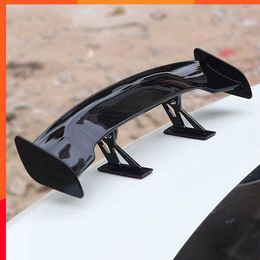 New Car Universal Mini Spoiler Tail Wing Carbon Fibre Look Modified Tail Wings Model Styling Decoration Car Accessories