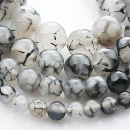 Loose Gemstones 15"(38cm) Strand Round Natural Black Evil Agate Stone Rocks 4mm 6mm 8mm 10mm 12mm Gemstone Beads For Bracelet Jewellery