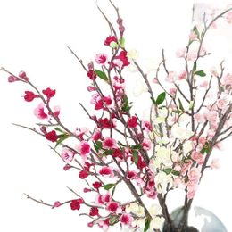Decorative Flowers Arrival One Plum Blossom Bunch 5 Branches/Piece Artificial Wintersweet Peach Flower For Wedding Centrepieces Floral Deco