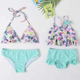 Children's Swimwear Two piece ruffled style 3-8Y children's girl mother and daughter swimwear family matching clothing - SW410 P230602