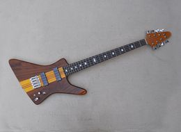 8 Strings Brown Electric Bass Guitar with 24 Frets Neck Through Body Can be Customised