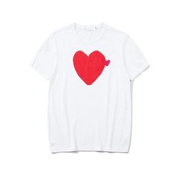 Summer Mens T-shirts Commes Des Garcon Play T Shirt Short Sleeve Womens Des Badge Embroidery Heart Short Sleeve Red Heart 814