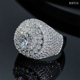 Elegant Men Women Rings S925 Sterling Silver 8mm Moissanite Diamond Ring for Men Women Party Wedding Nice Gift