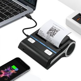 Printers 80mm Mini Thermal Receipt Printer USB Bluetooth Wireless Portable Mobile Phone 80mm Android POS Computer PC IOS Bill Makers