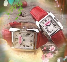 Top quality Men Women Watch 31mm 25mm Fashion Casual clock Man Square Roman Tank Dial Luxury Quartz Movement Rose Gold Silver leisure star style choice Wristwatch