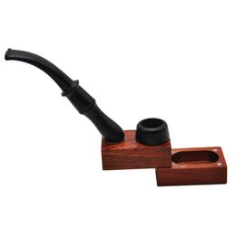 Smoking Pipes New Handmade Free Style Ebony Pipe with Detachable Philtre and Curved Handle Cigarette Accessories