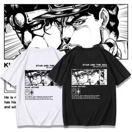 Men's T-Shirts Kujo Jotaro Anime T-shirt JoJos Bizarre Adventure Manga Graphic Oversized Men Cotton Short Sleeve Tee Women Top Summer Clothing J230602