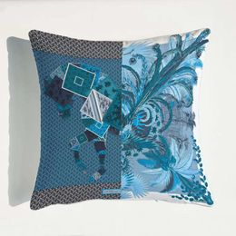 Luxury 45*45cm Deluxe Embroidery Horse Designer Pillow Case Sofa Cushion Cover Canvas Home Bedding Decorative Pillowcase For Sofa 2023070608