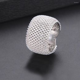 Wedding Rings Luxury Dubai Wide Surface Cubic Zirconia For Women Engagement Ring Finger Anillos Mujer