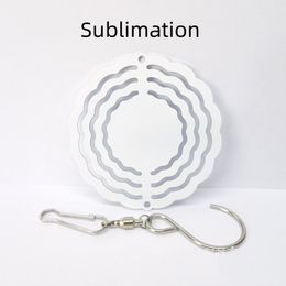 Sublimation Wind Spinner 3 Inch Blanks White Aluminium Metal Wind Chime Festive Pendant Hanging Ornament Decoration Gifts